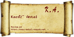 Kazó Antal névjegykártya